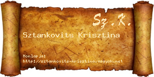 Sztankovits Krisztina névjegykártya